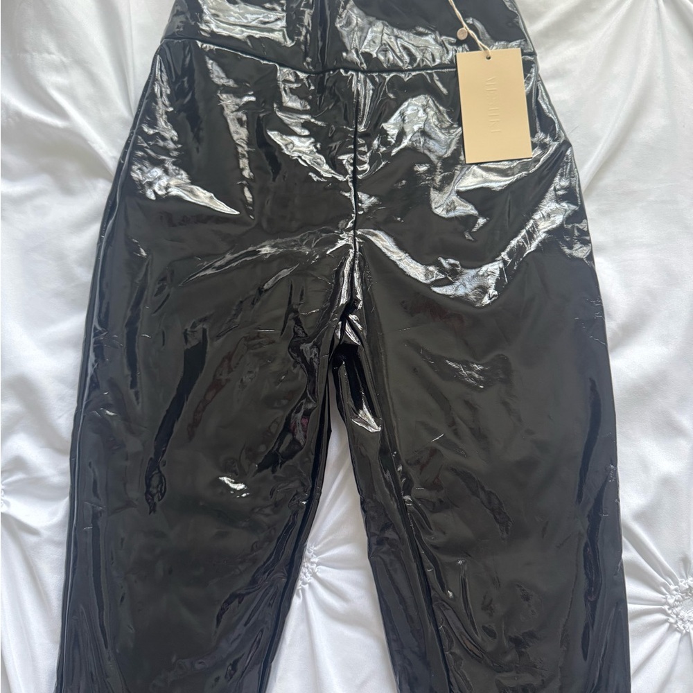 Meshki Glossy Black Pants
